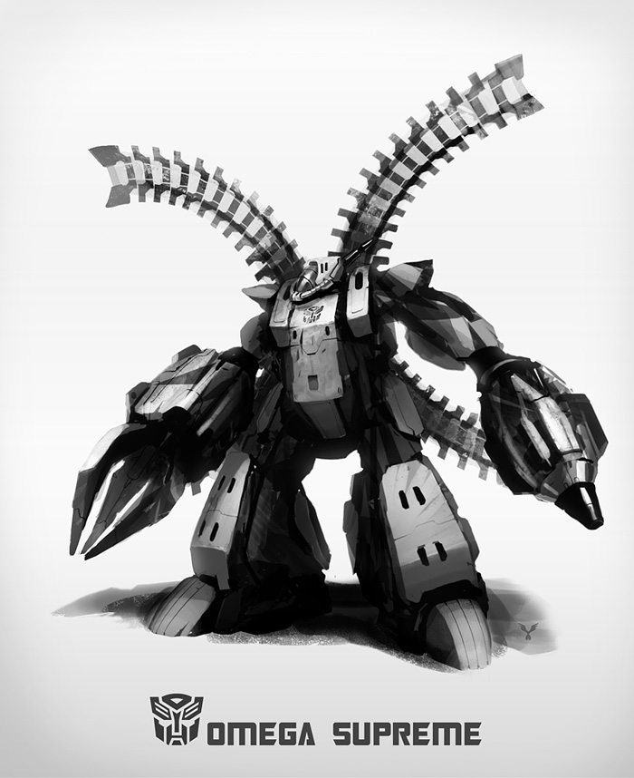 arm_cannon, autobot, commission, dasadam, english_commentary, greyscale, insignia, looking_down