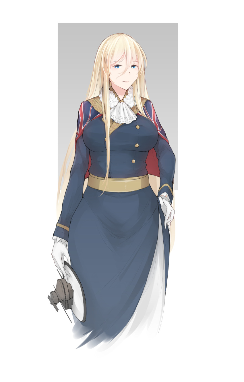 1girl, absurdres, alternate_costume, azur_lane, bismarck_(azur_lane), blonde_hair, blue_coat, blue_eyes