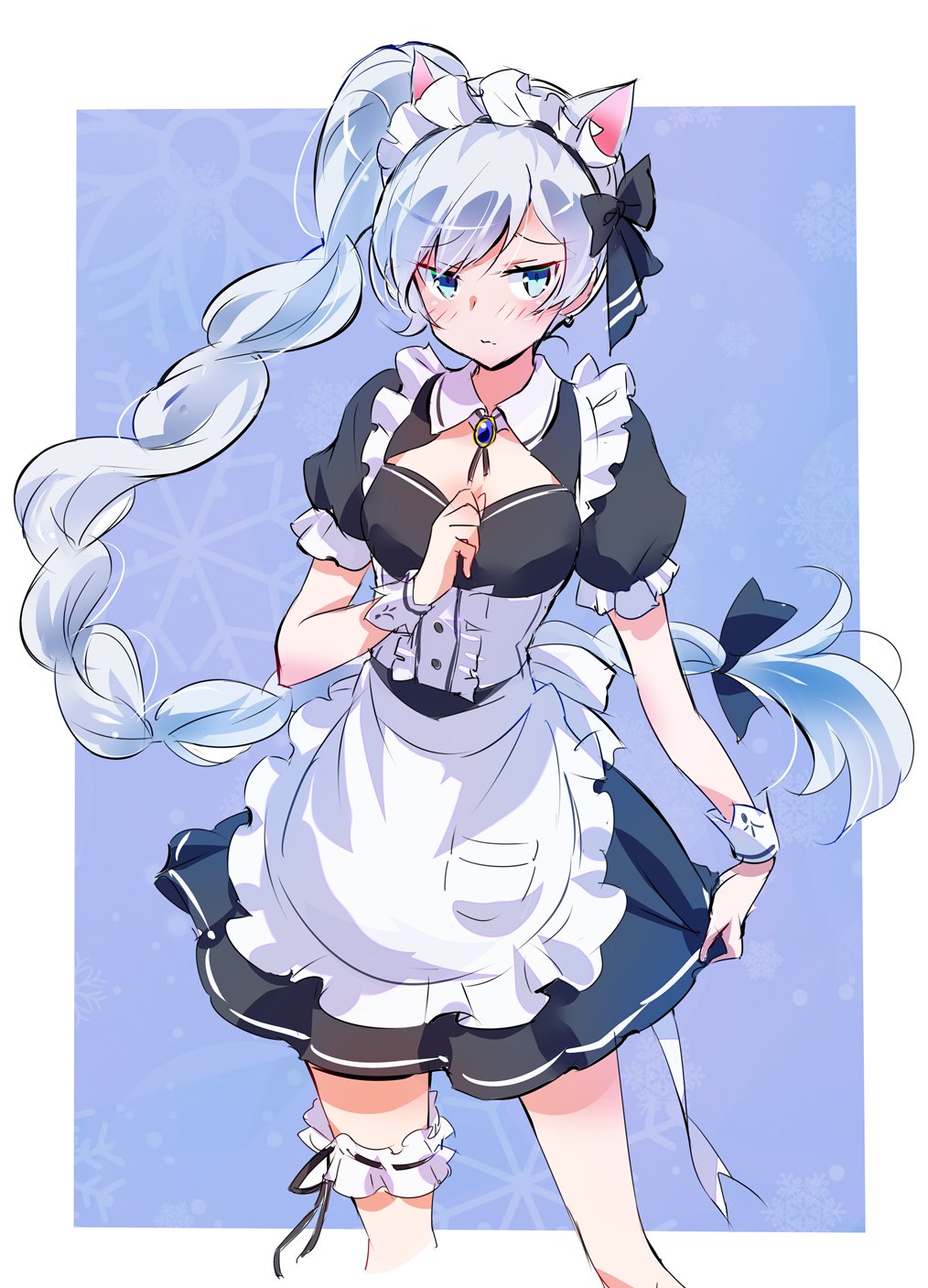 1girl, alternate_costume, apron, enmaided, frilled_apron, frills, highres, iesupa