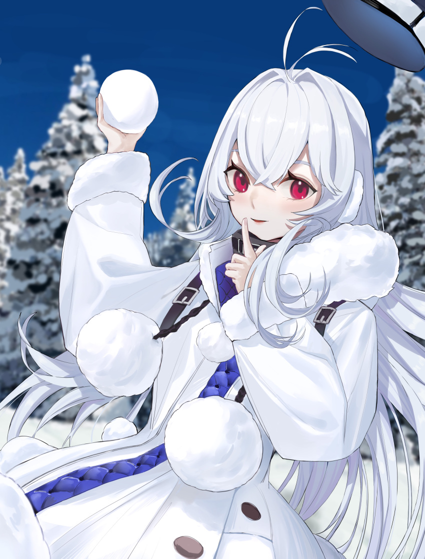1girl, absurdres, antenna_hair, artist_request, azur_lane, bangs, coat, crossed_bangs