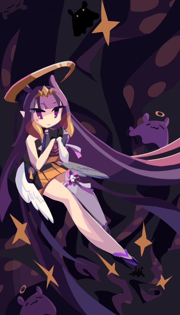 1girl, ao-chan_(ninomae_ina'nis), bangs, black_gloves, book, detached_sleeves, eyebrows_visible_through_hair, floating