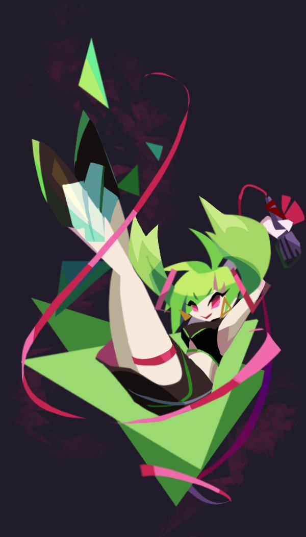 1girl, bangs, black_background, black_skirt, cable, delutaya, eyebrows_visible_through_hair, falling