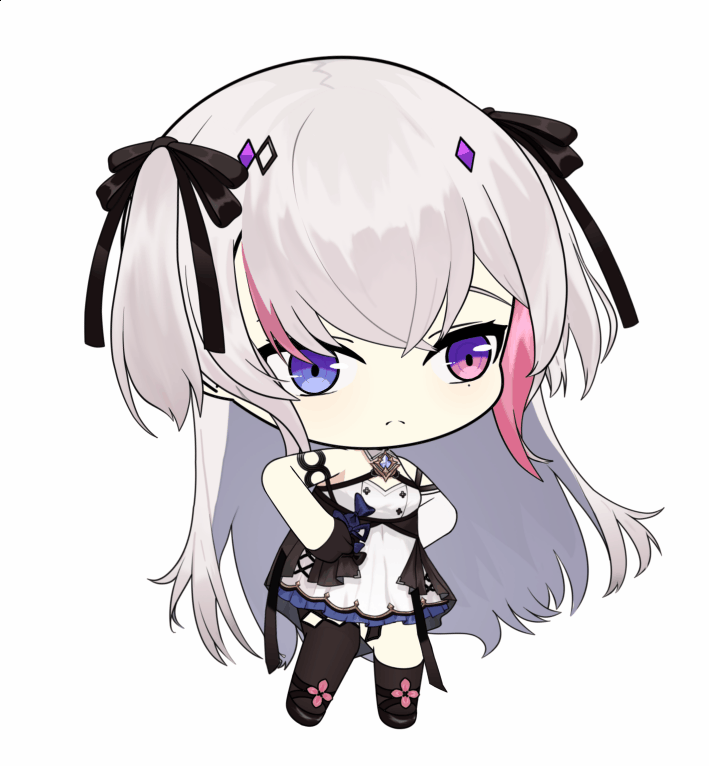 1girl, animated, animated_gif, azur_lane, black_gloves, blue_eyes, chibi, dress