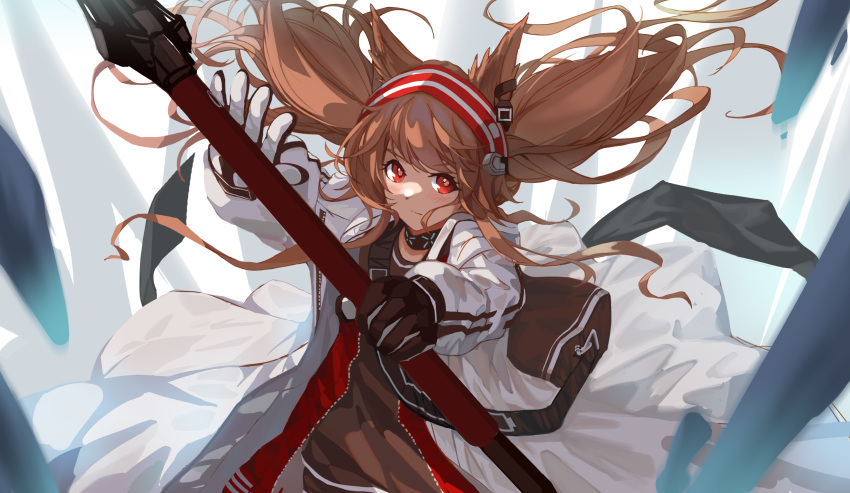 1girl, absurdres, angelina_(arknights), animal_ears, arknights, bangs, black_choker, black_shirt