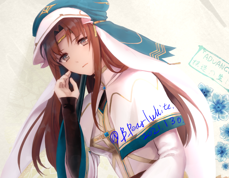 1girl, bridal_gauntlets, brown_eyes, brown_hair, cloak, elen_(fire_emblem), fire_emblem, fire_emblem:_the_binding_blade