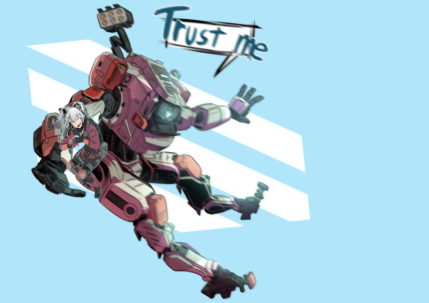 1girl, absurdres, animal_ear_fluff, animal_ears, blue_background, blue_eyes, bt-7274, cosplay