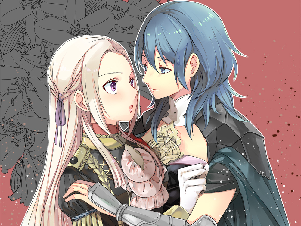 2girls, anzk232, armor, blue_eyes, blue_hair, braid, byleth_(fire_emblem), byleth_eisner_(female)
