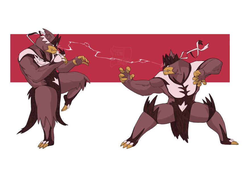 closed_mouth, commentary, english_commentary, eye_contact, fang, fighting_stance, francesco_di_mauro, gen_8_pokemon