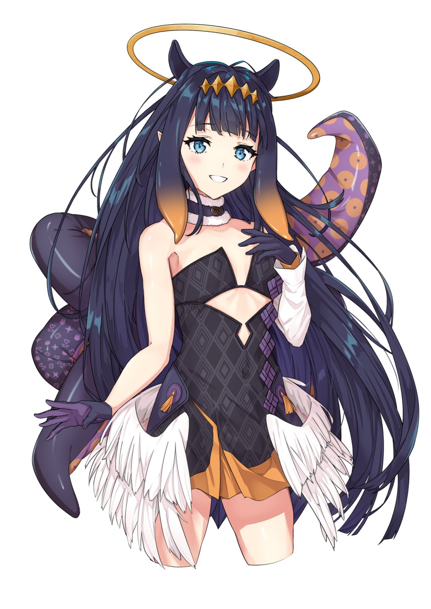 1girl, bangs, blue_eyes, blunt_bangs, blush, commentary, detached_sleeves, diamond_hairband