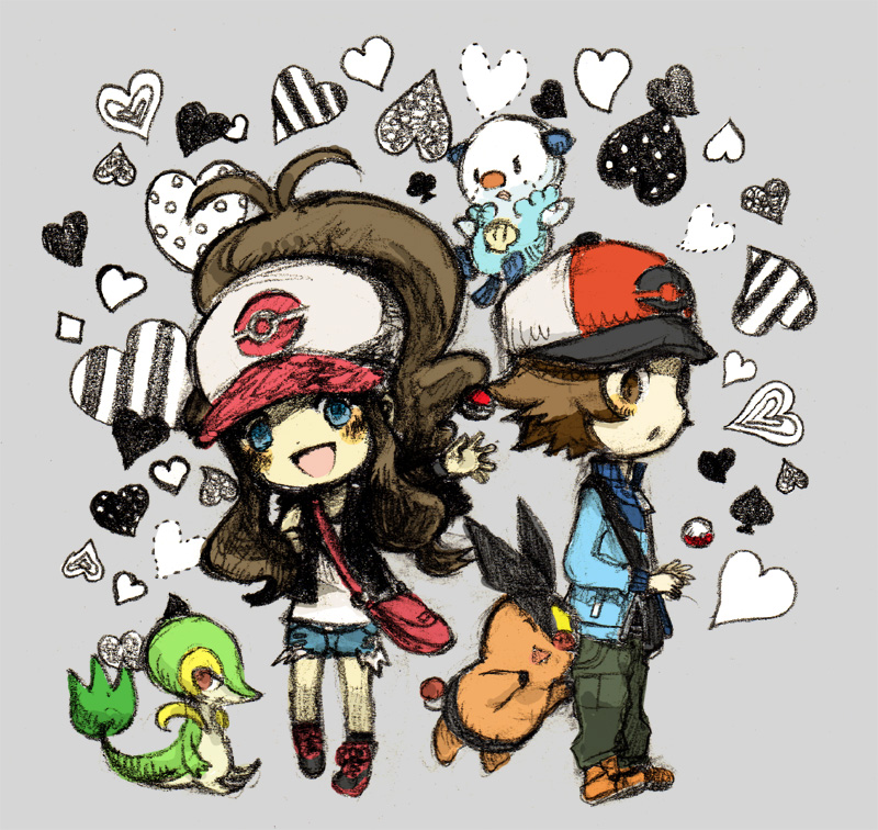 1boy, 1girl, baseball_cap, black_footwear, black_pants, blue_eyes, blue_jacket, blush