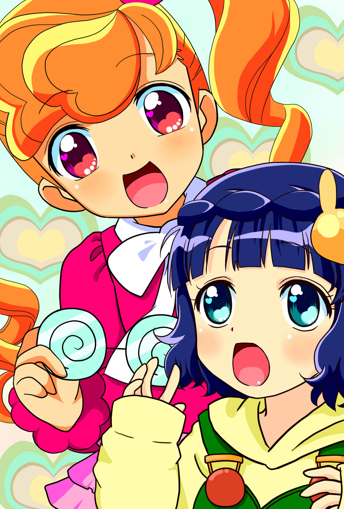 annyuiusagi, anyamal_tantei_kirumin_zoo, blue_eyes, blush, bunny, coke-bottle_glasses, drill_hair, glasses