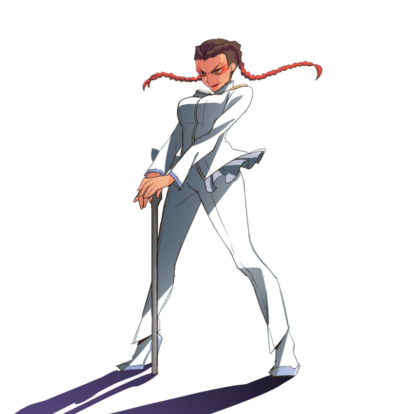 1girl, apex_legends, braid, breasts, brown_eyes, cosplay, dark_skin, dark-skinned_female