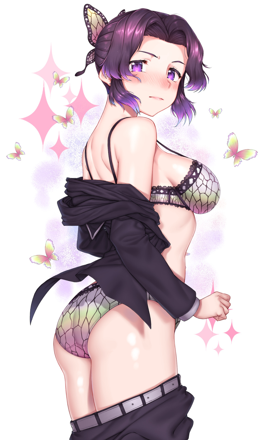 1girl, absurdres, adapted_costume, alternate_costume, animal_print, ass, back, bangs