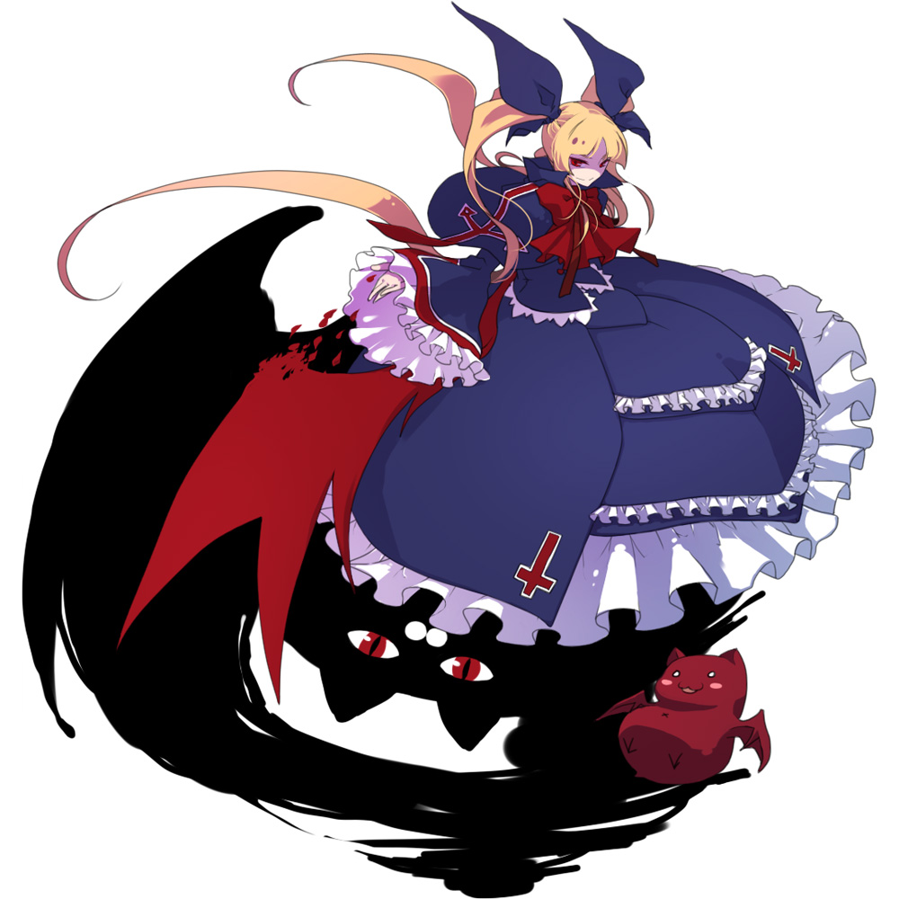 blazblue, blonde_hair, bow, cat, gii, gothic_lolita, kaki_(crinson), lolita_fashion
