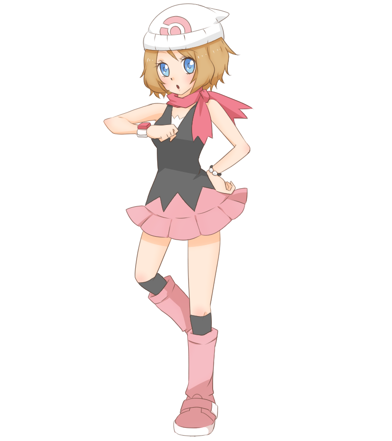 1girl, :d, beanie, black_legwear, blonde_hair, blue_eyes, boots, bracelet