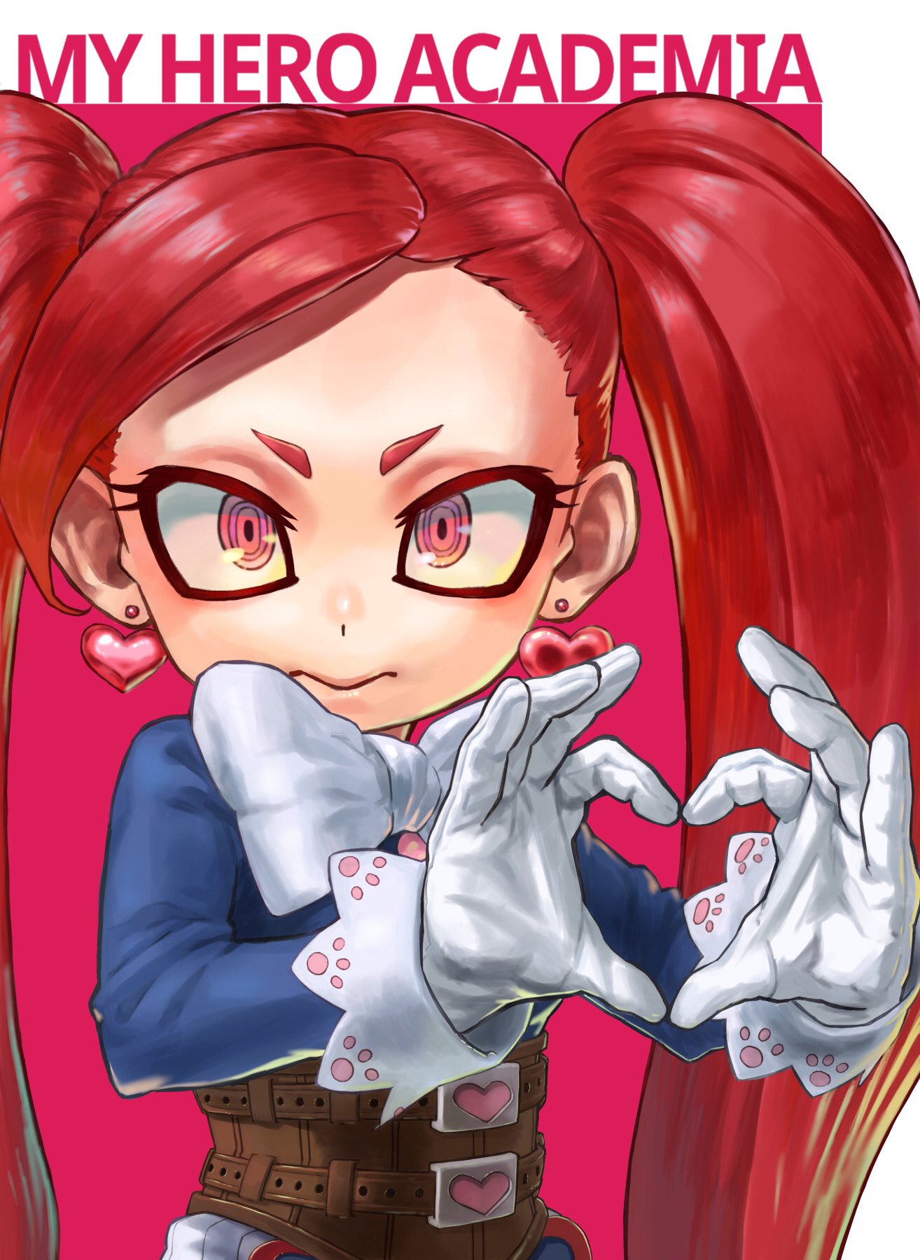 1girl, 4o080_yotabnc, boku_no_hero_academia, bow, bowtie, commentary_request, copyright_name, earrings