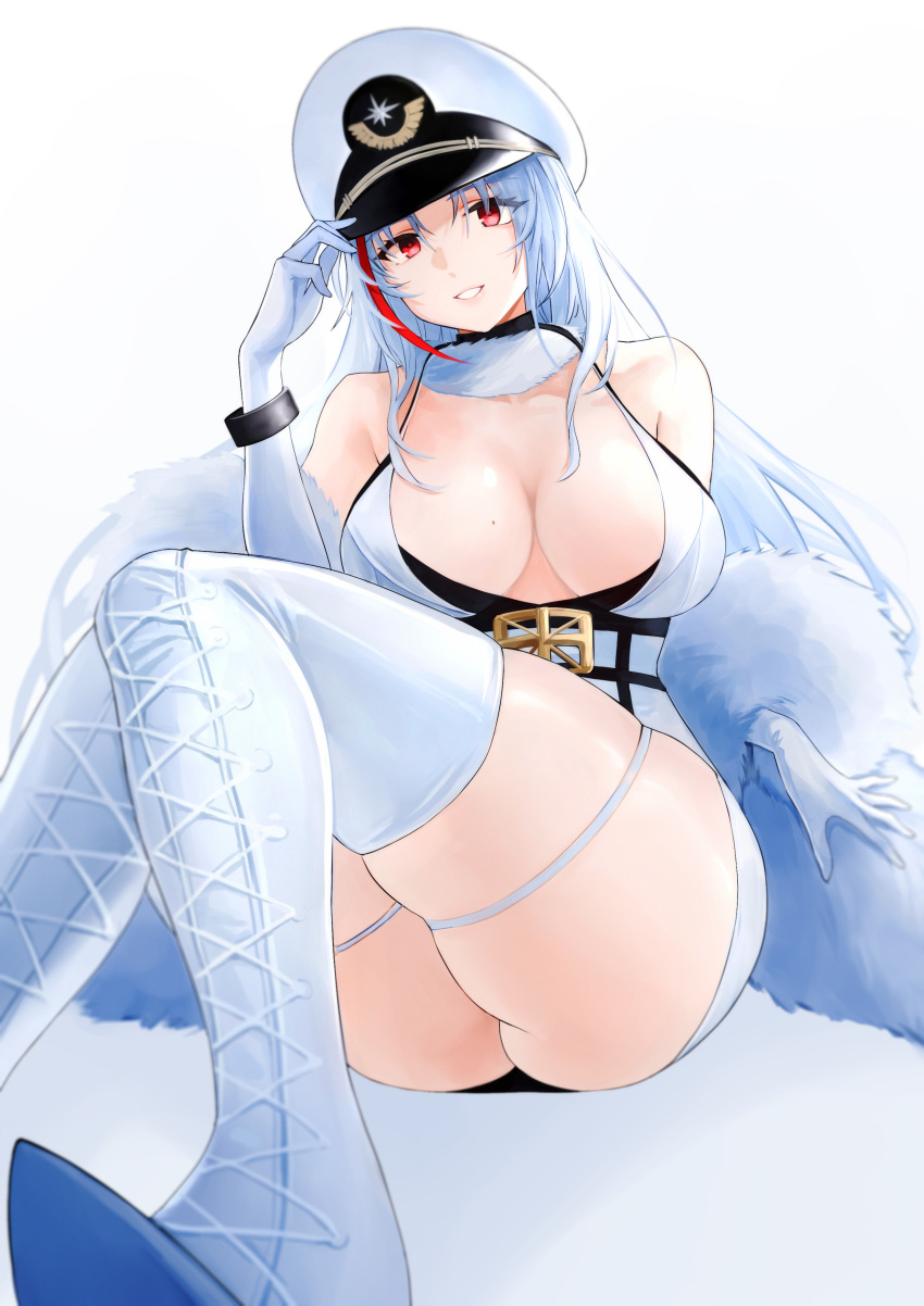 1girl, absurdres, alternate_costume, azur_lane, boots, breasts, cl_(summer_sama), elbow_gloves