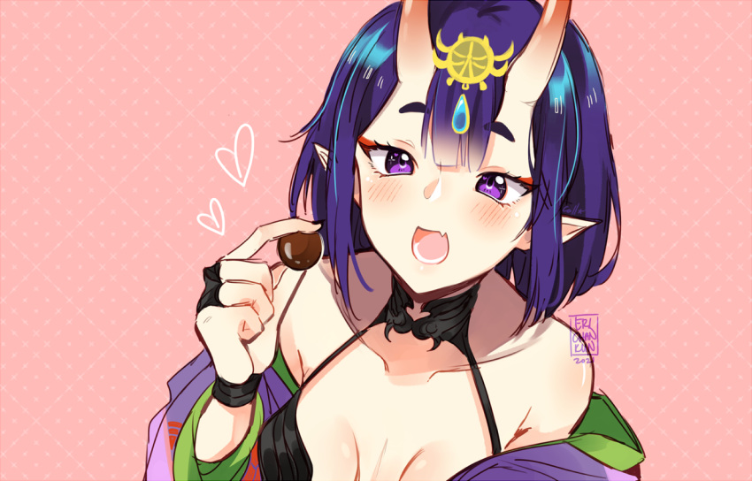 1girl, :d, barefoot_sandals, bob_cut, chocolate, coll_(erichankun), cup, eyeliner