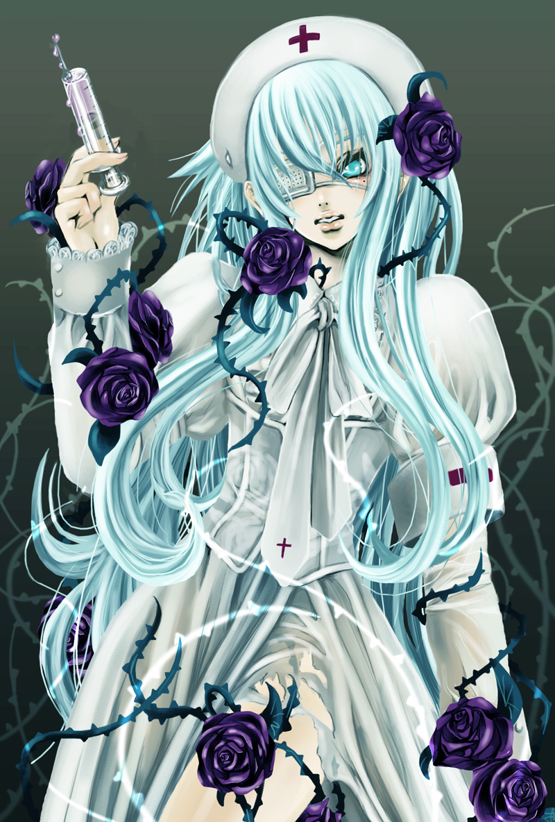 crossdressing, eyepatch, male, nurse, pisces_aphrodite, saint_seiya, shiraishi_asuka, trap