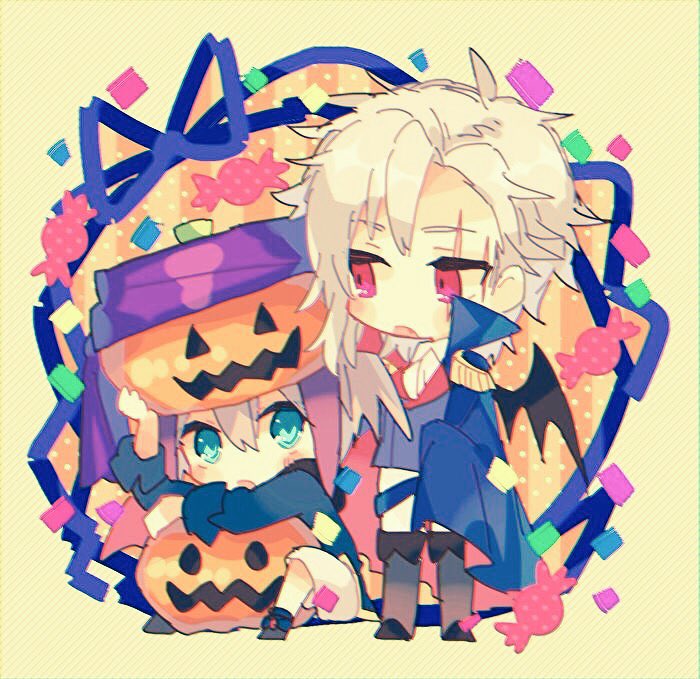 2boys, aqua_eyes, bat_wings, blue_cloak, blue_ribbon, blue_shirt, blush, boots