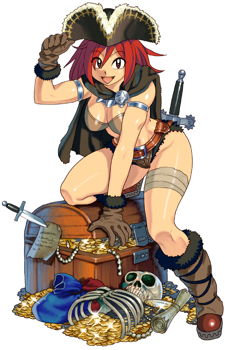 boots, breasts, cape, chest, cleavage, fur, gloves, gold