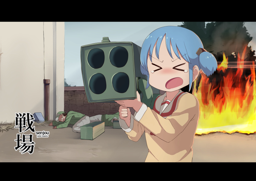 >_<, 1boy, 1girl, absurdres, bangs, baseball_cap, blue_hair, blush