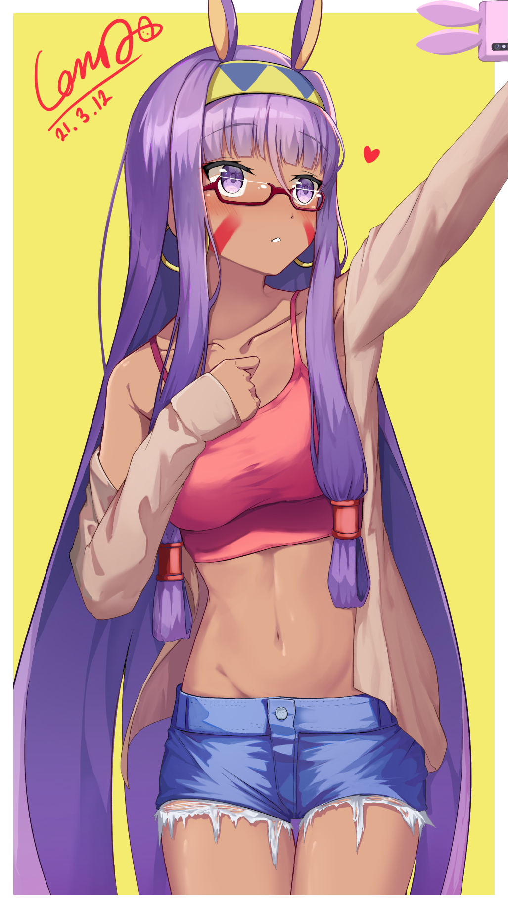 1girl, alternate_costume, arm_up, bangs, bare_shoulders, blush, breasts, collarbone