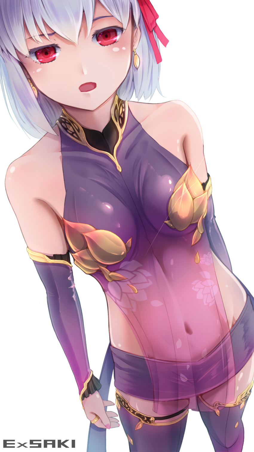 1girl, armlet, armor, bangs, bare_shoulders, bikini_armor, blush, bracelet