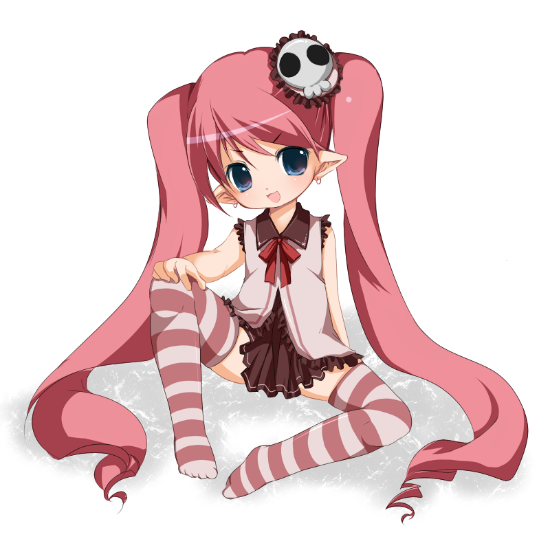 blush, elf, flat_chest, jewelry, kosumo, loli, long_hair, pointy_ears