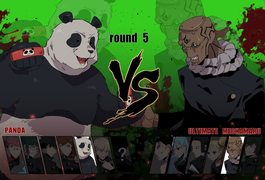 5girls, 6+boys, animal, bangs, black_hair, black_jacket, blonde_hair, blue_hair