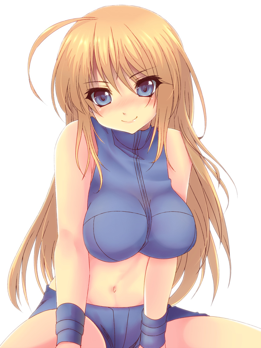 blonde_hair, blush, breasts, falcon-samus_(artist), hanging_breasts, highres, large_breasts, long_hair