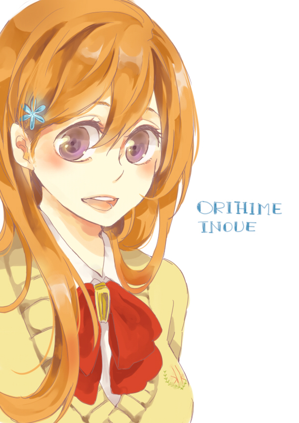 artist_request, bleach, bow, bust, hair_ornament, inoue_orihime, kotoma, long_hair