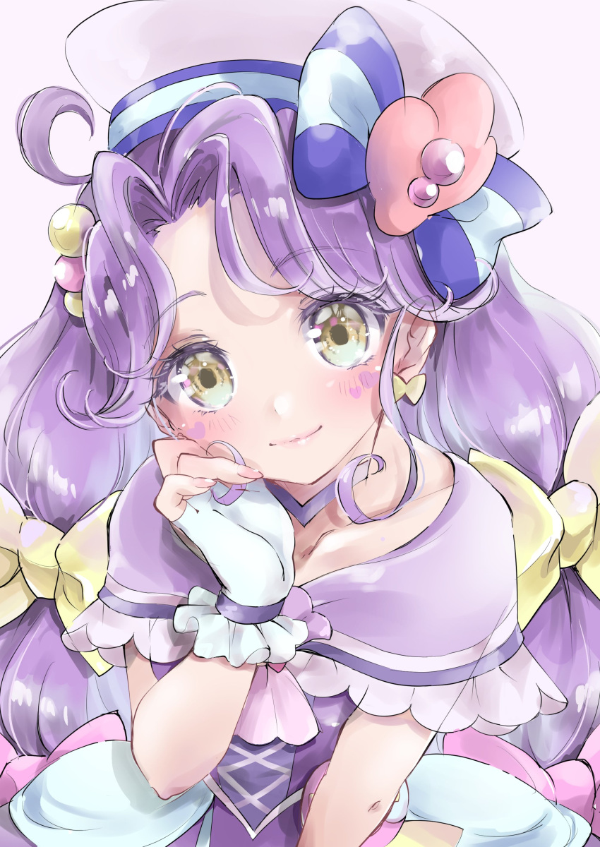 1girl, absurdres, blush, bow, bow_earrings, capelet, choker, closed_mouth