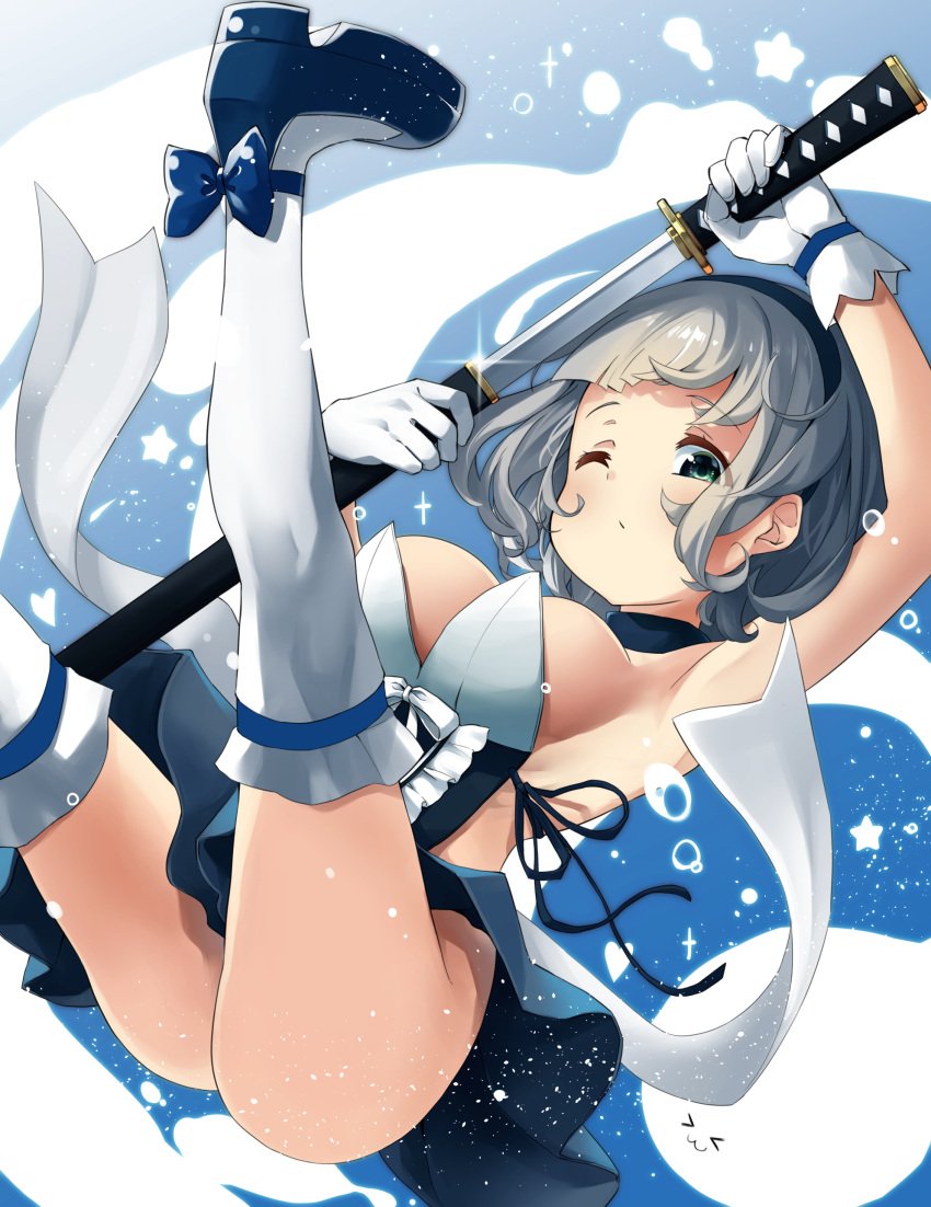 >_<, 1girl, :3, ;/, absurdres, alternate_costume, ass, bangs