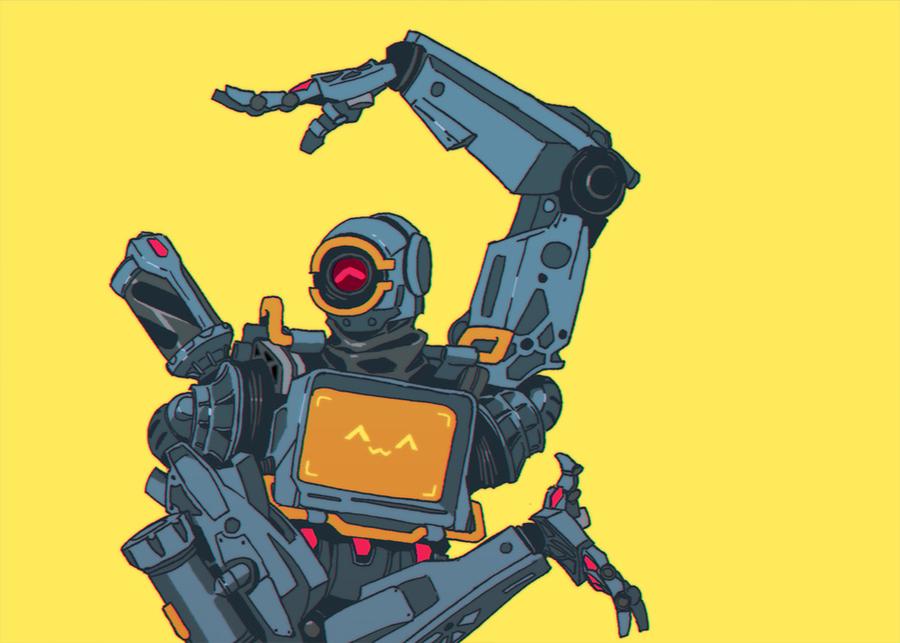 1boy, ^_^, apex_legends, closed_eyes, dancing, easy_breezy, eizouken_ni_wa_te_wo_dasu_na!, humanoid_robot