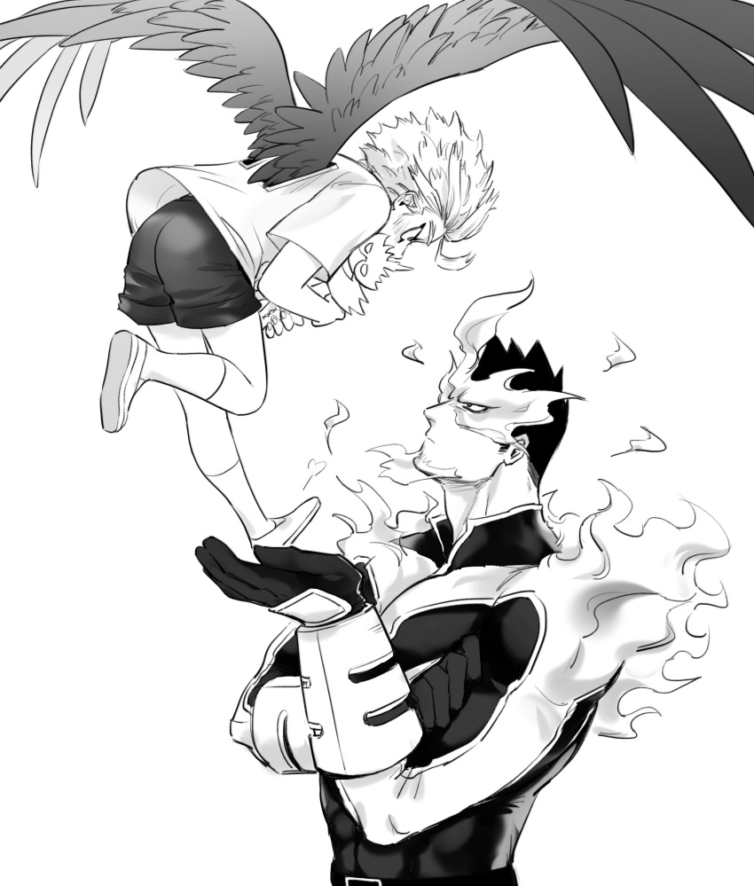 2boys, absurdres, bodysuit, boku_no_hero_academia, character_doll, child, covered_abs, facial_hair