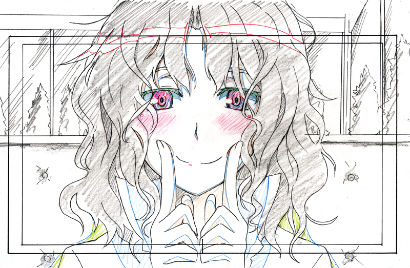 1girl, amagami, blush, cell, colored_eyelashes, darker_than_black, eyelashes, face