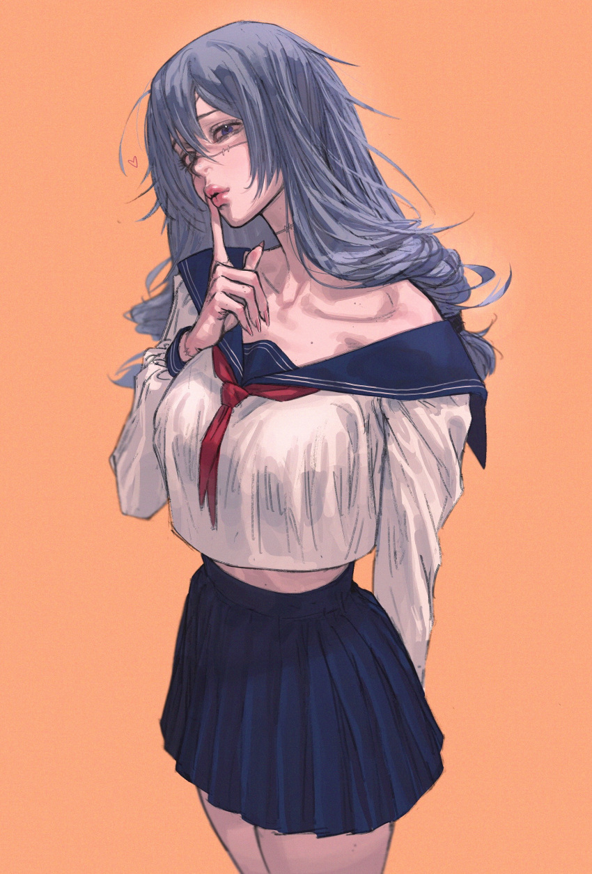 1girl, absurdres, breasts, collarbone, finger_to_mouth, fingernails, genderswap, genderswap_(mtf)
