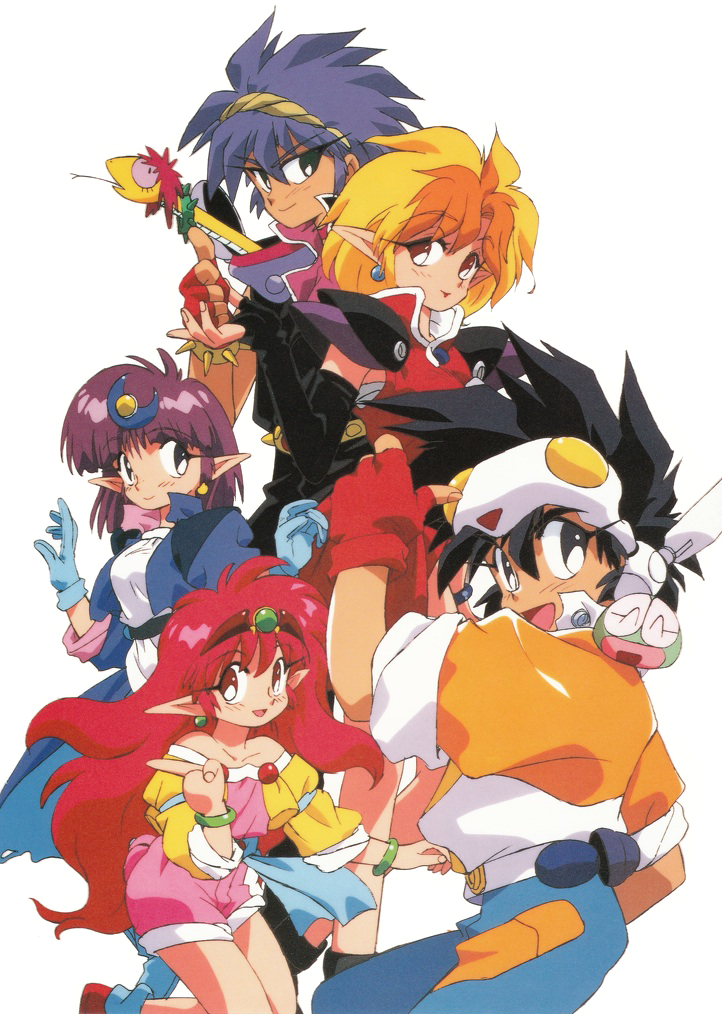 1980s_(style), 2boys, 3girls, aqua_eyes, arara_cocoa, arara_milk, baba_lamune, bangs
