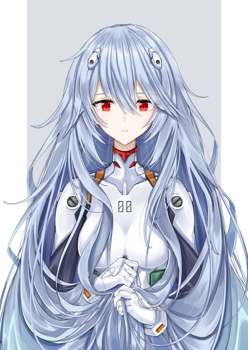 1girl, ayanami_rei, bangs, blue_hair, breasts, commentary, evangelion:_3.0+1.0_thrice_upon_a_time, eyebrows_visible_through_hair