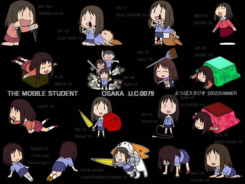 azumanga_daioh, chiyo_father, kagura, kasuga_ayumu, mihama_chiyo, mobile_suit_gundam, parody, tadakichi, takino_tomo