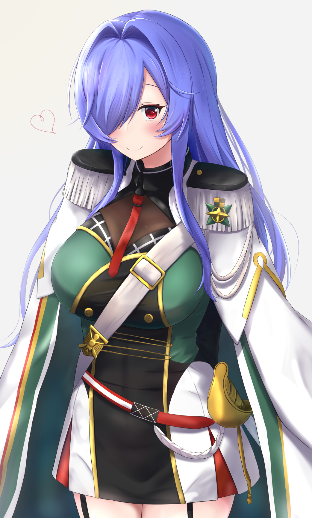 1girl, alternate_uniform, amano_kusatsu, arms_behind_back, azur_lane, blue_hair, blush, breasts