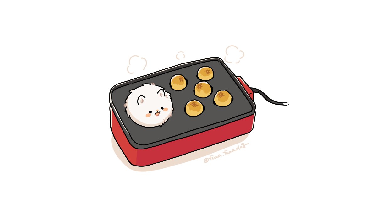:3, animal, animal_focus, artist_name, black_eyes, blush_stickers, dog, fluffy