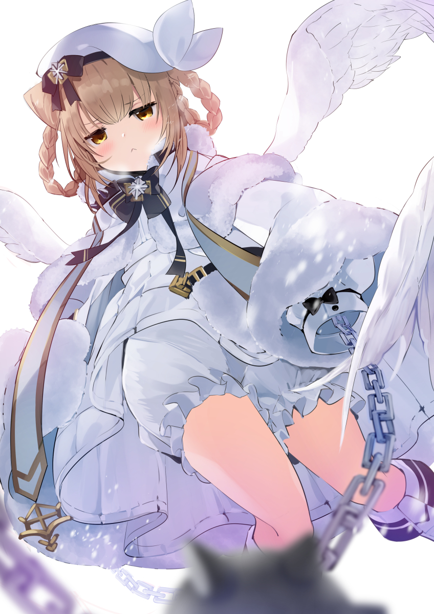 1girl, :<, ann_(ann58533111), azur_lane, black_bow, black_ribbon, bloomers, bow