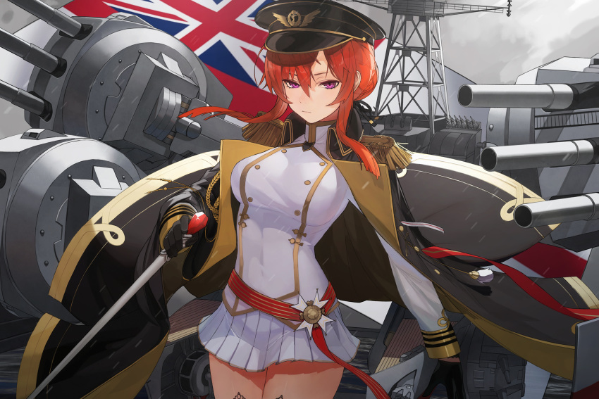 1girl, absurdres, alternate_uniform, aoiro_(t_aoiro123), azur_lane, black_cloak, black_headwear, breasts