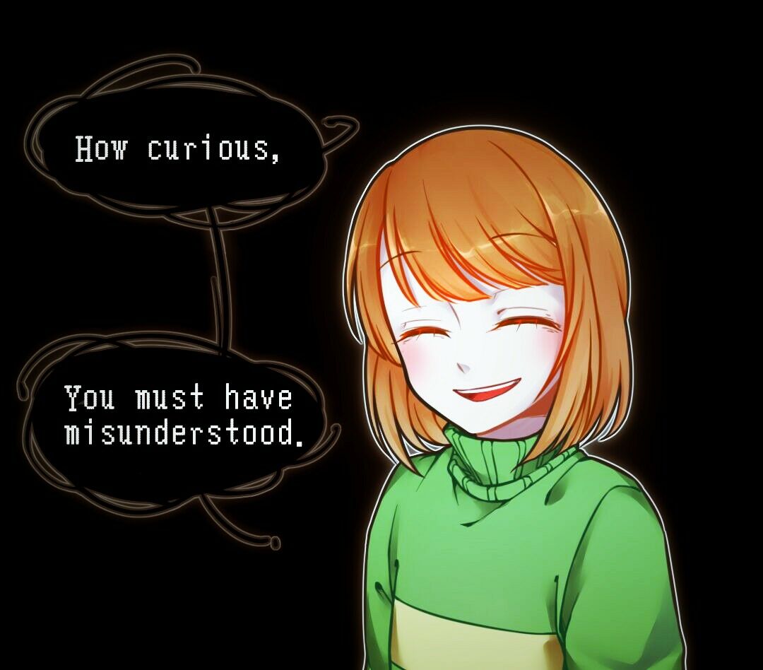 1other, ^_^, black_background, blind_bridy, chara_(undertale), closed_eyes, dark_background, english_text