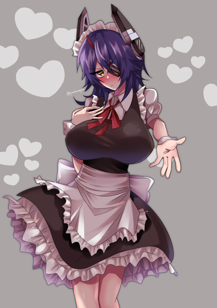 1girl, absurdres, alternate_costume, blush, breasts, eyebrows, eyebrows_visible_through_hair, gloves
