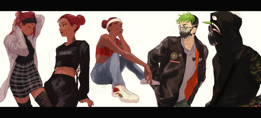 1boy, 1girl, 2gou, a_bathing_ape, absurdres, alternate_costume, alternate_hairstyle, animal_hood