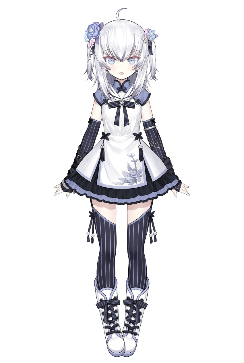 1girl, absurdres, ahoge, azuma_seren, blanche_fleur, capriccio, eyebrows_visible_through_hair, flower