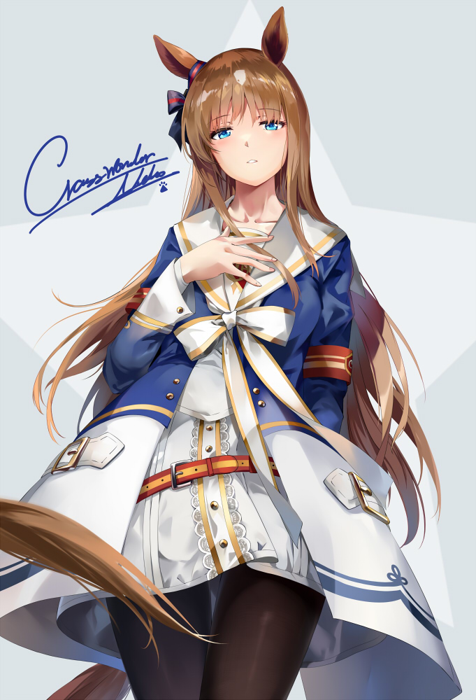 1girl, animal_ears, armband, bangs, belt, belt_buckle, black_legwear, blue_coat